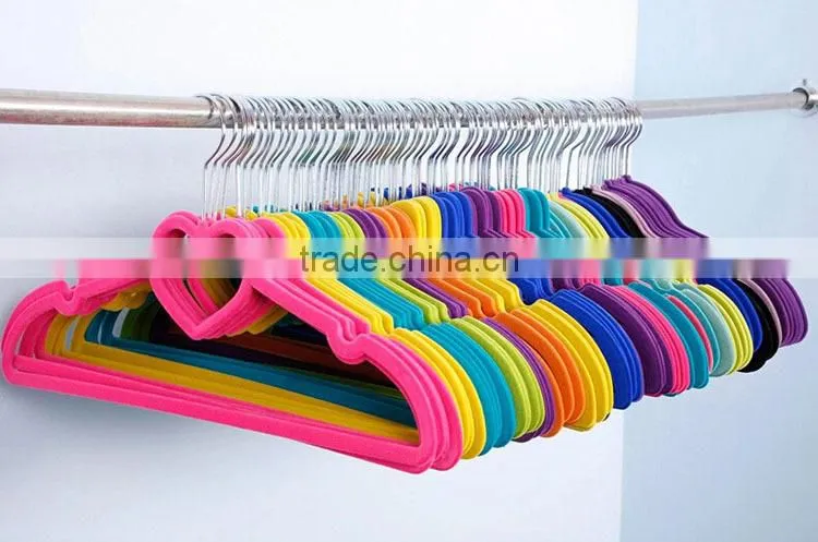 Non Slip Flocked Velvet Heart Coat Clothes Garment Hangers