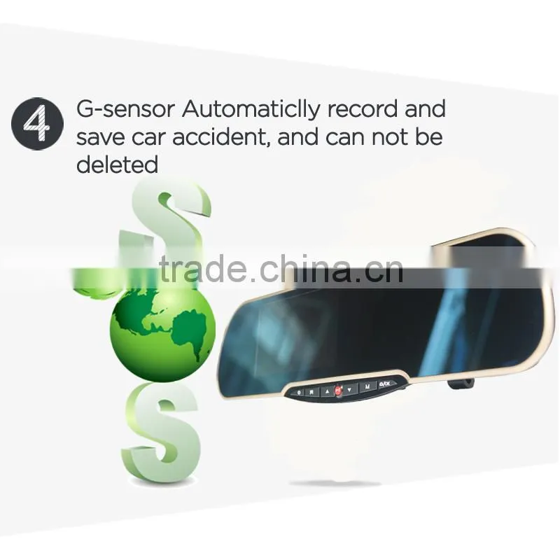 GPS tracking rear view mirror dash cam
