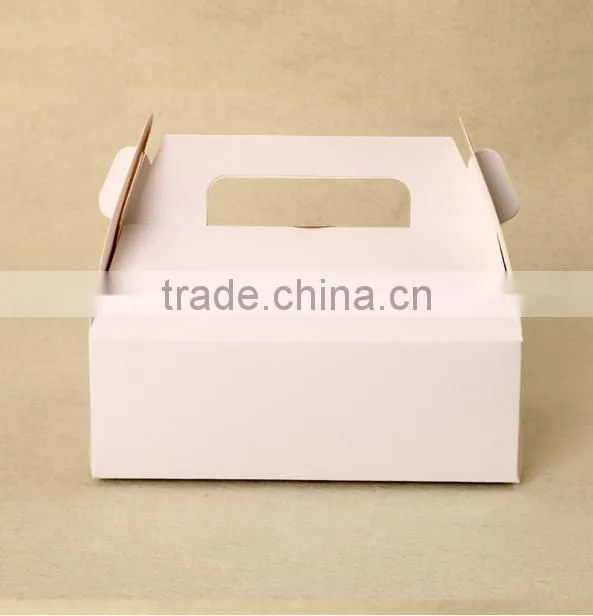 brown middle paper cake box with handle cracker box Muffin box Mousse box chicker