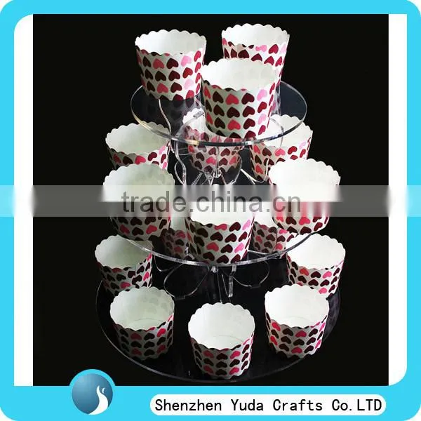 hot sale 3 tiers wedding cake stand clear acrylic unique butterfly cupcake stand for sale