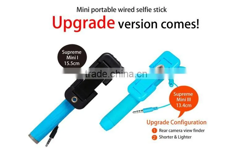 2016 hot sales new design mini wholesale selfie stick