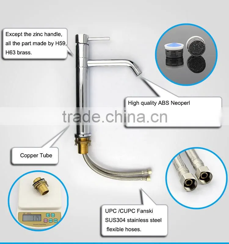 USA Wolverine Long Neck Brass Kitchen Faucet