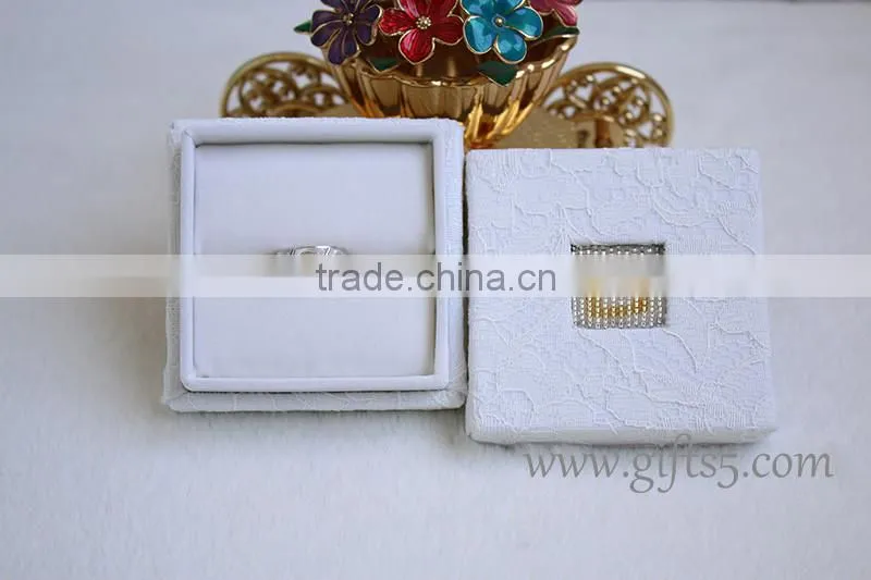 Custom wedding ring box engagement box with beaded name plate of B