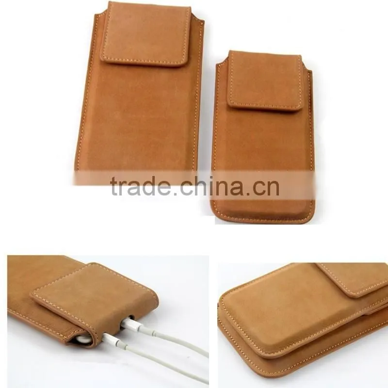 factory price genuine leather phone pouch case cover for nokia e66 n8 for htc one e9s