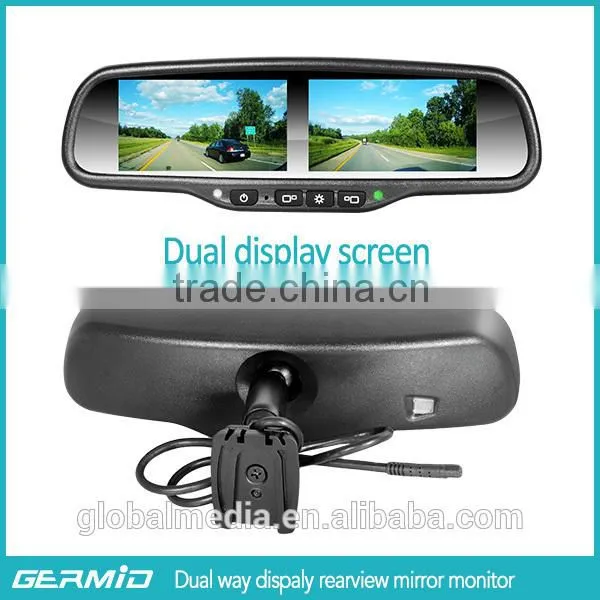 Dual 4.3inch screen display autodimming, backup camera display, parking sensor,ultra high brightness