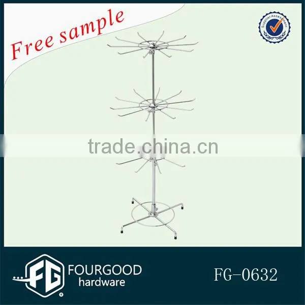 Flower-like three layer metal display rack for counter