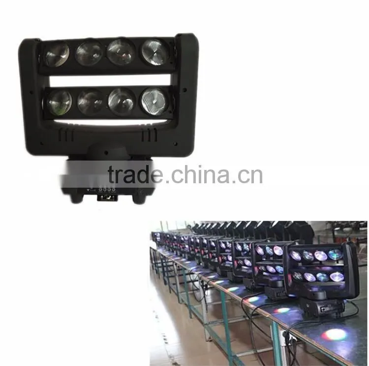 Factory price LED 8*12W FULL color stage beam Double row moving head spider light