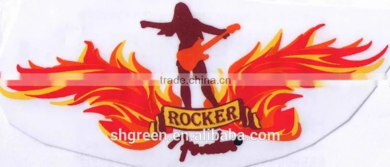 Factory-making flock heat transfer labels