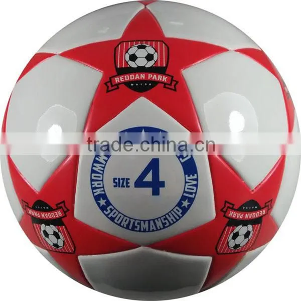 Custom size 4 premium soft PU leather laminated competition quality soccer ball/football for school students