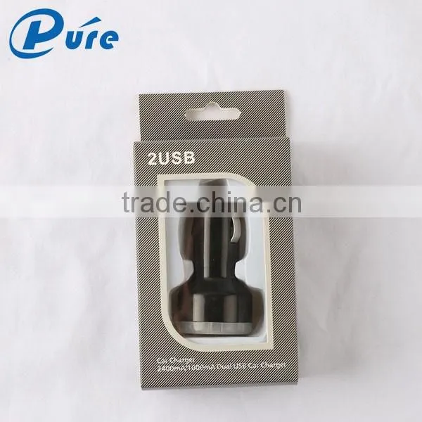 New arrival high quality mini usb car charger adapter 2100MA output current for mobile cell phone Ipad