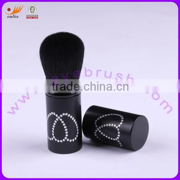 Retractable Synthetic Hair Makeup Brush With Red Color
