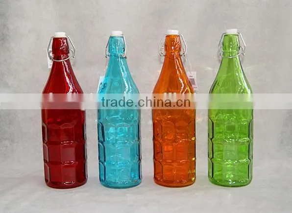 Swing top glass juice/water bottle