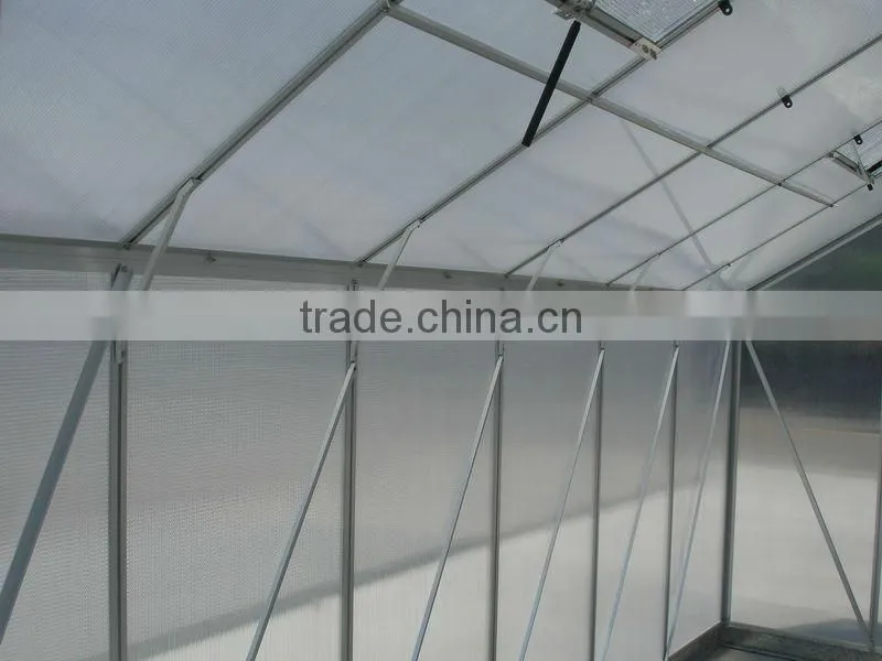 High cost performance hobby aluminium 6mm polycarbonate garden diy aluminium greenhouse HX66 series
