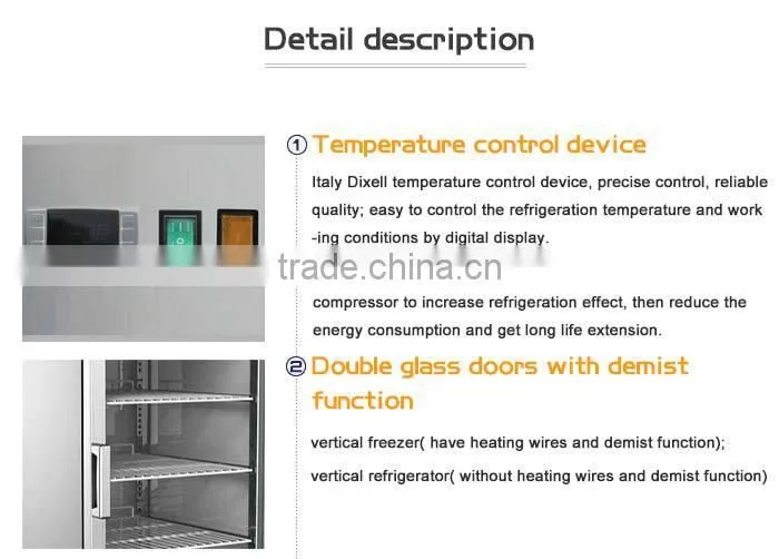 580L Commercial Glass Door Electric Beverage Cooler/Beverage Chiller/Beverage Cabinet