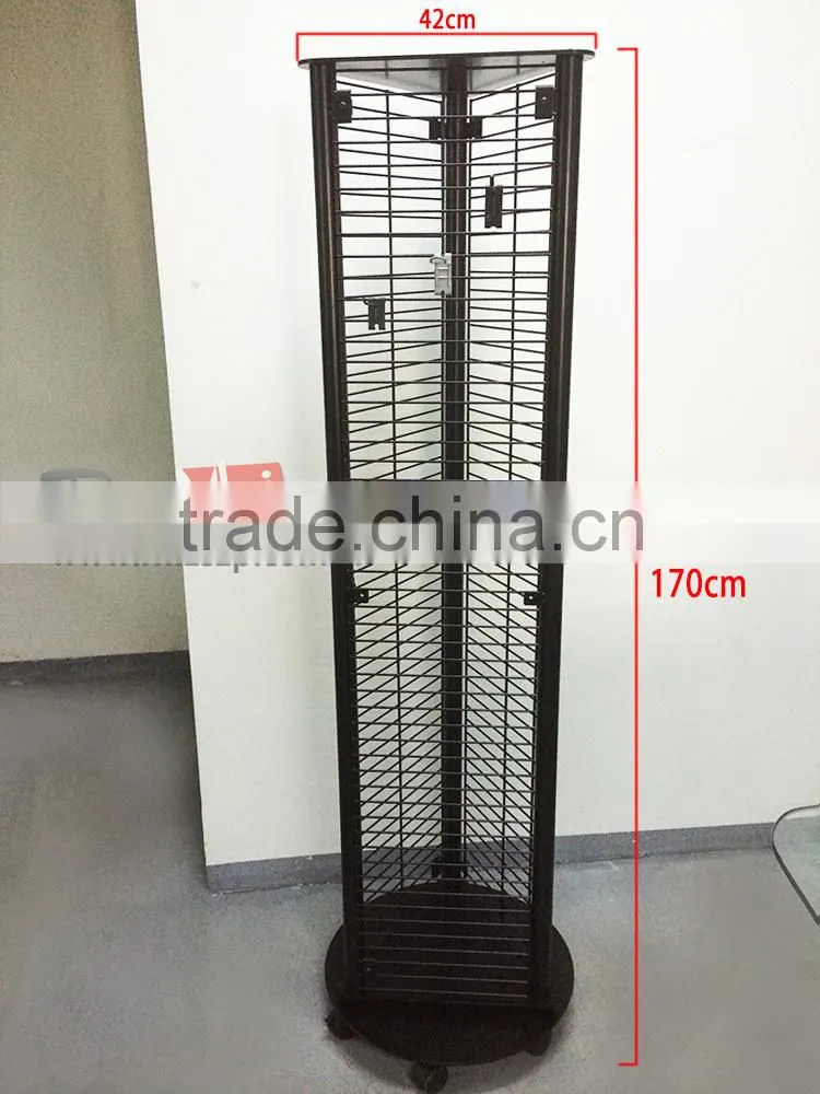 2015 new design 3 sided wire meshes metal display rack/shand