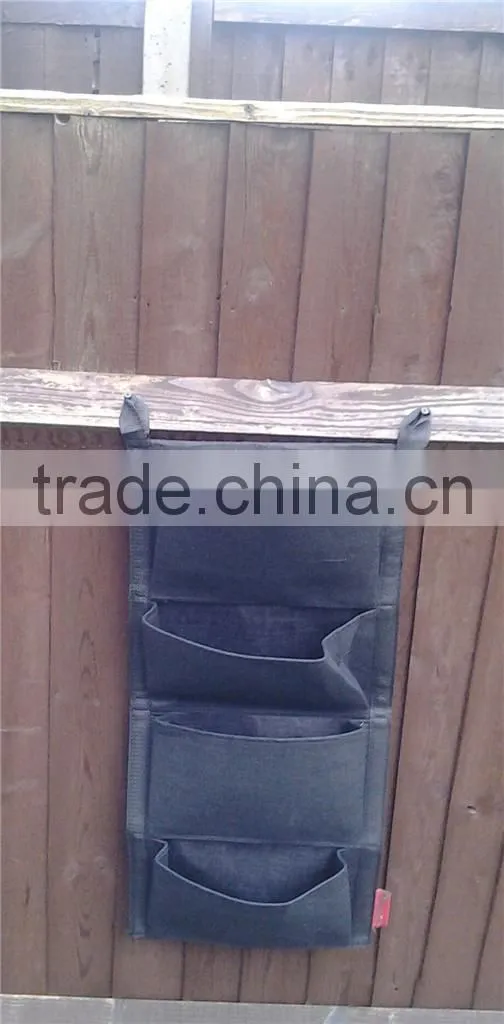 Grey Wall Vertical Gardening Wall Planter,Garden Living Wall Garden Planter 4 POCKETS