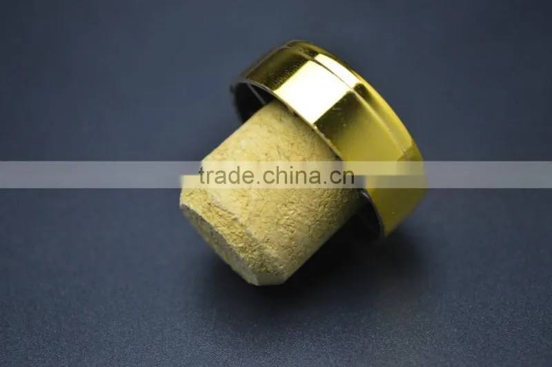 T-shape wooden cork with aluminium cap wine bottle stopper