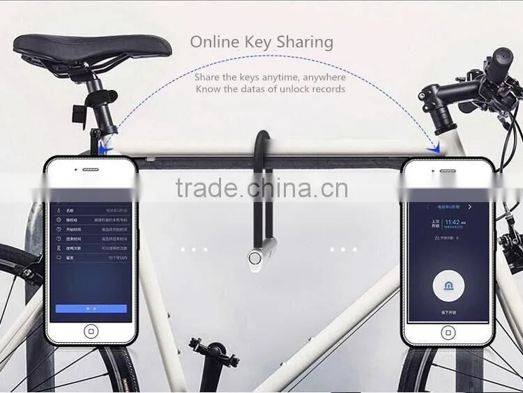Newest intelligent security Bicycle lock Ultrasonic tire lock keyless electric U-lock