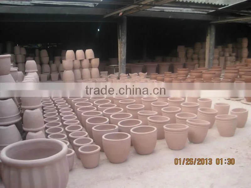 Natural terracotta flower pottery planter