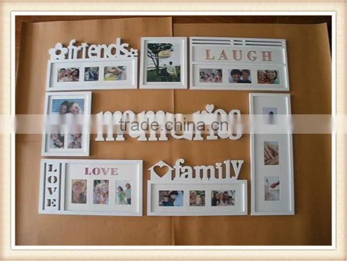 Wooden Antique Photo Frameswiht Funny Face Photo Frame White Color