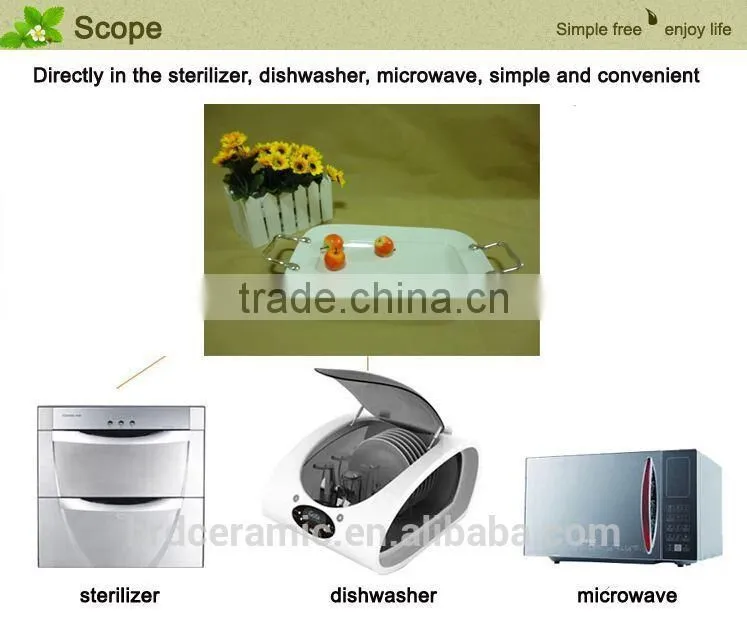 Hot sale porcelain plate with handle,stock ceramic tableware