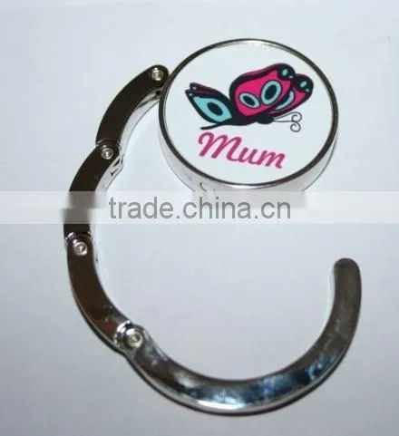mix-colors diamante foldable metal table bag hanger