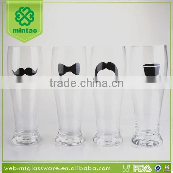 Fairy black decal glass beer glass