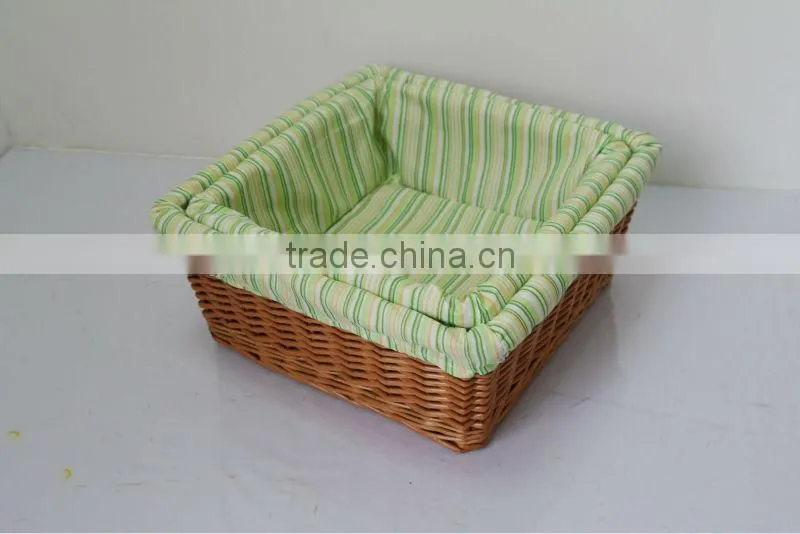 2013 HOT!!! naturel wicker basket with wood handlers