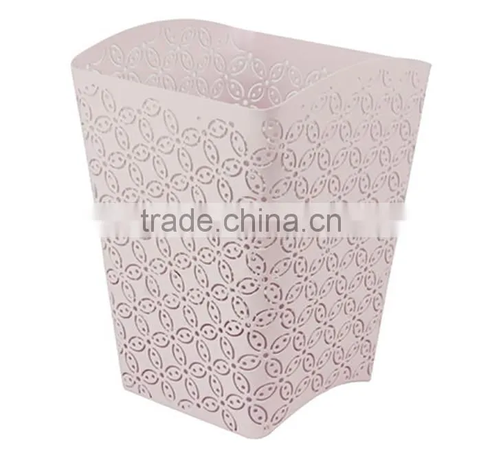 Arc-shape Metal Punched Decorative Trash Can For Home/Office