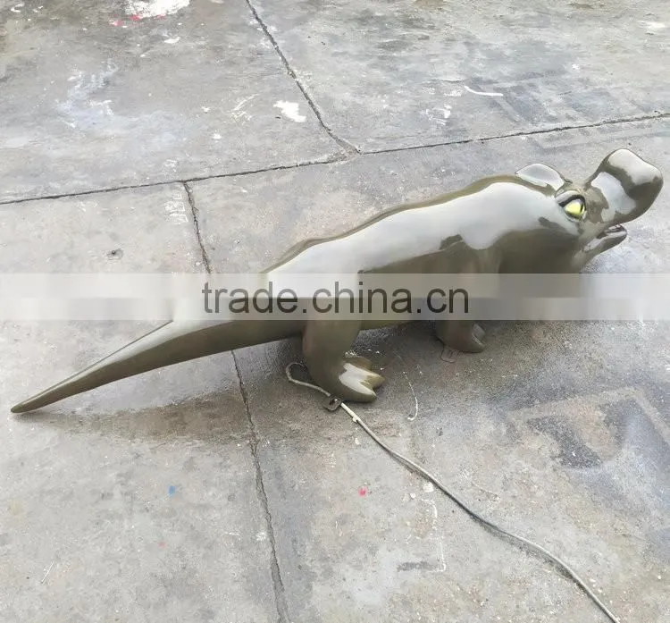 Outdoor fiberglass crocodile statue