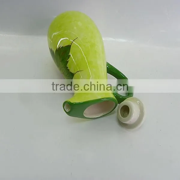 Novel design handpainted ceramic oil vinegar bottle