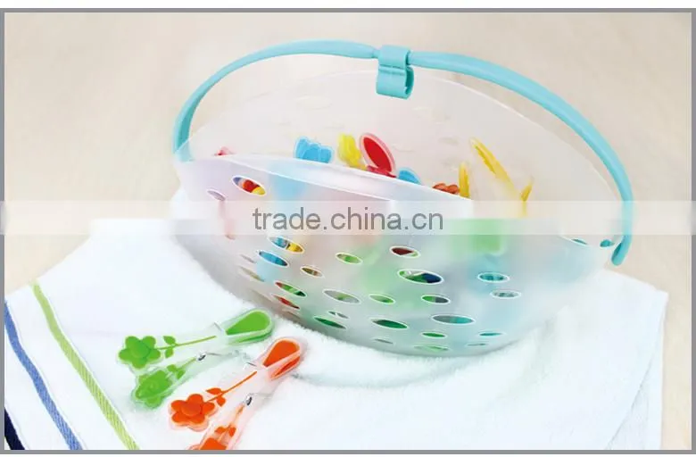 low price stable quality hold all kinds of small sundries Clothes Pegs with Plastic Basket
