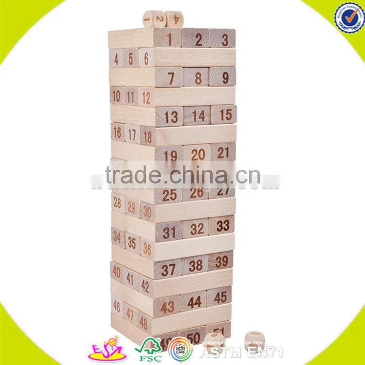 Wholesale best selling 51 pcs building bricks toy wooden educational play building bricks toy bring fun W13D150