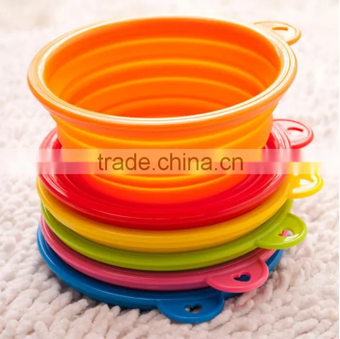 silicone plastic Pet Bowl with lid,Silicone Dog Food Bowl,silicone pet Cat feeding Bowl