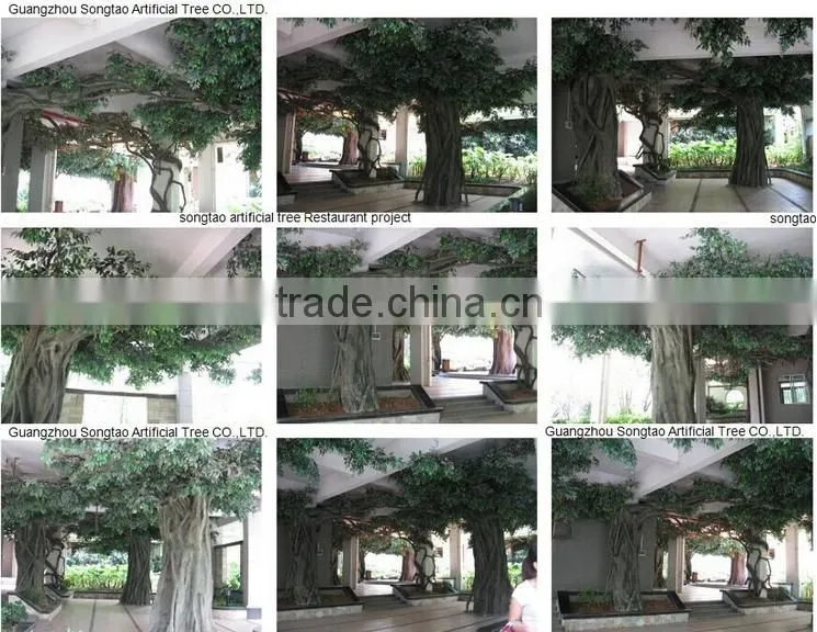 factory sale artificial banyan tree of ficus tree with green ficus leaf tree artificial plants of leaves