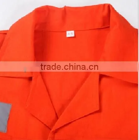 100%cotton hi-vis orange construction workwear overall jacket&pant suit