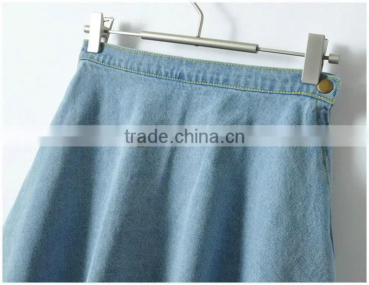 Girl denim skirt bust of high waist