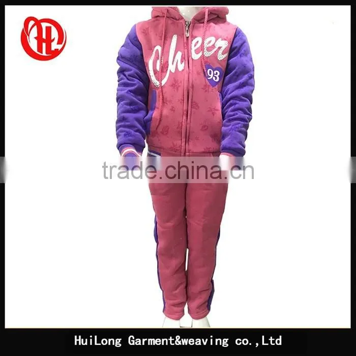 girl's sports suits kids sportswears children fleece clothing sets girls' tracksiut