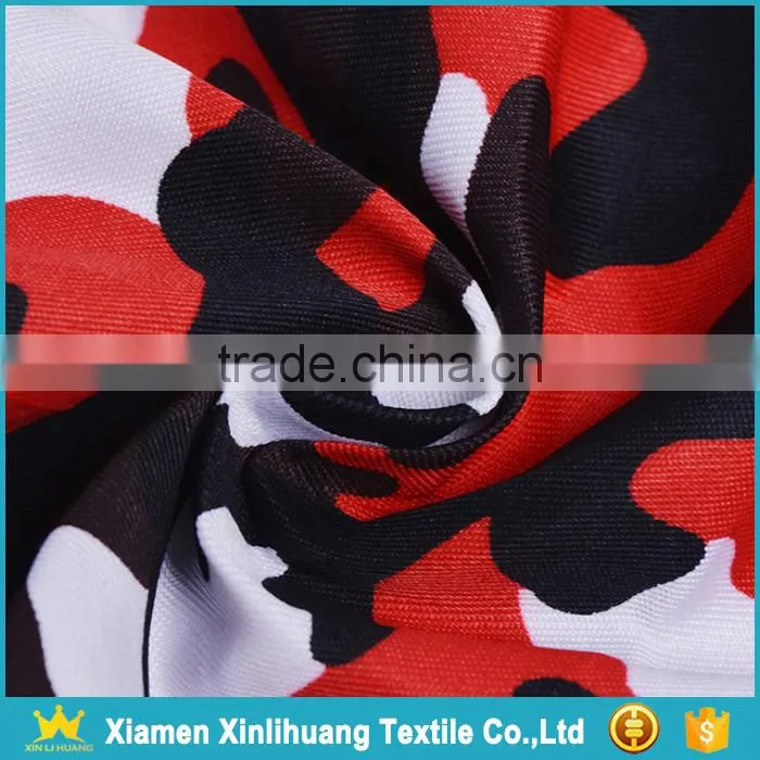 New Style 100 Polyester Red Camo Printed Gabardine Fabric for Outdoor Work Clothing