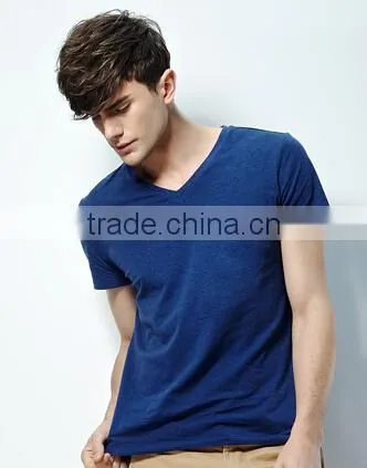 cotton t-shirt for men/men's short sleeve t shirt/shirts for men v neck