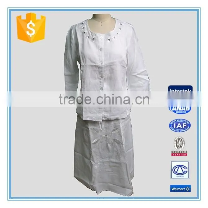 New Arrival Spring Church Wear Ladies Suit Skirt And Blouse
