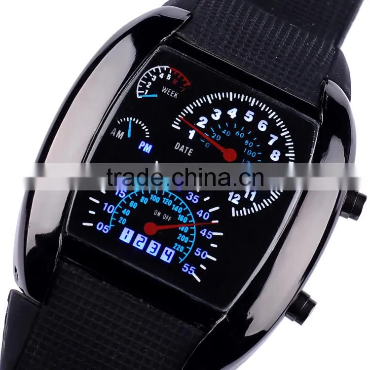Stock wholesale 2015 LED digital watches men's aviation sector dashboard watches watches fashion for men women watch