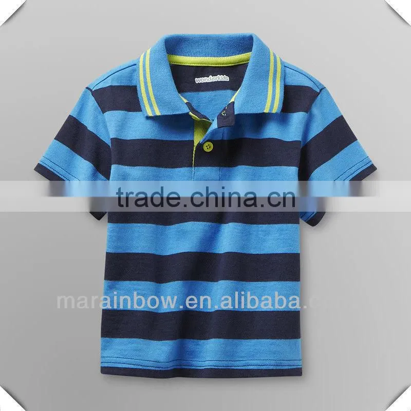 Color-combined Striped Youth Polo Shirt, Fashionable Child Clothes