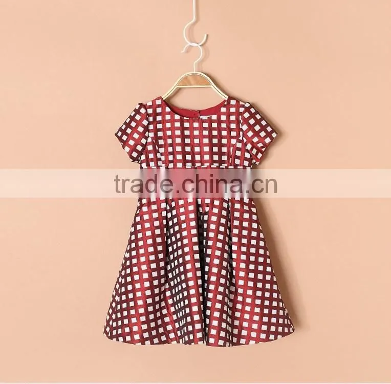 2017 high quality one piece design spring summer short sleeve baby girl party dress children frocks designs