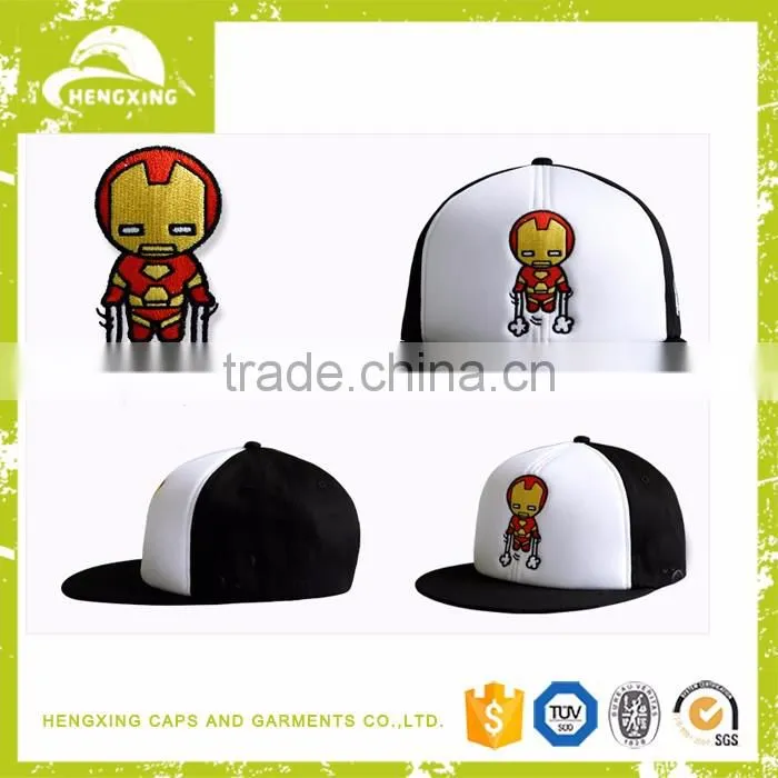 5 panel snapback print foam flat bill mesh trucker hat