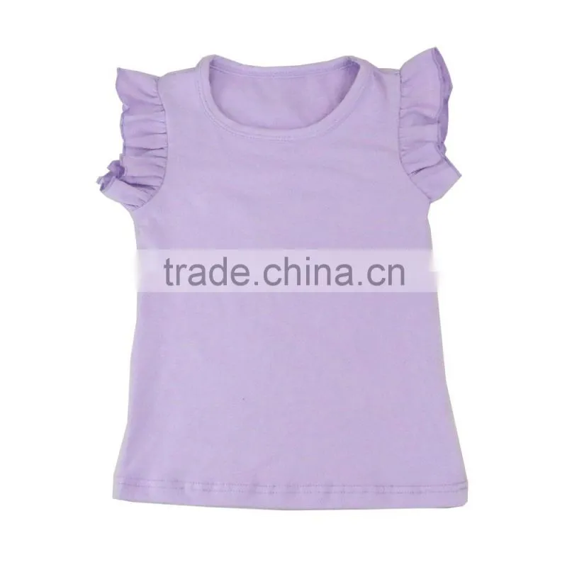 Newborn baby t-shirt summer 2017 slim fit 100% cotton girl ruffle sleeve shirts
