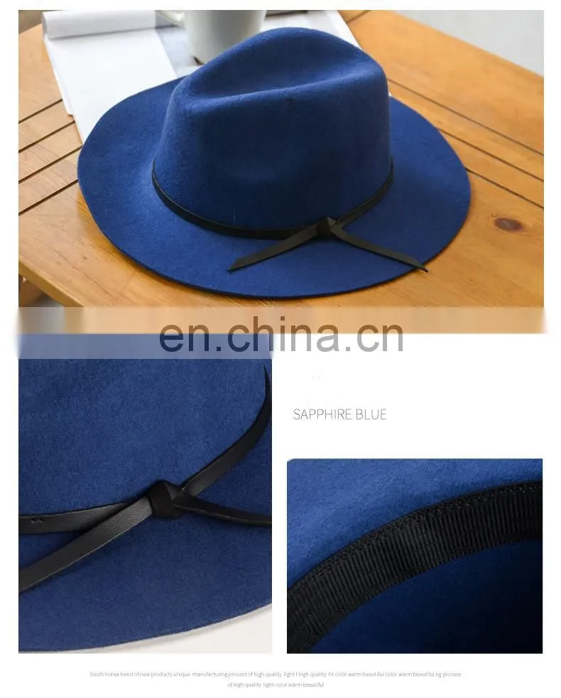 Wholesale Wool Felt Wide Brim Woman Fedora Hat