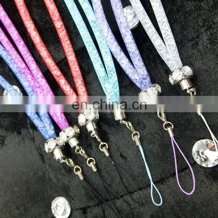 2016 most popular mobile phone case jewelry hanging rope , crystal mobile phone lanyard straps