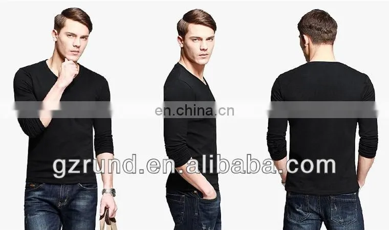 2017 OEM High Quality Mens Long Sleeve 100% Cotton Plain Custom Printing Blank Tshirt