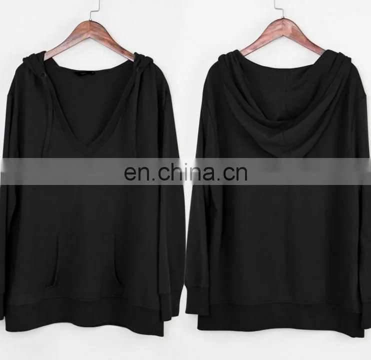 China suppliers wholesale clothing OEM Ladies V-neck long sleeves loose-fit top and blouse for